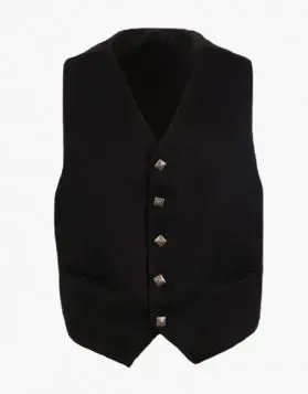 Black Argyll Kilt Vest With 5 Buttons