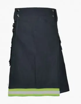 Black Firefighter Utility Kilt - Front Image 