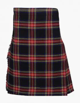 Black Tartan Stewart Kilt- Front Image 