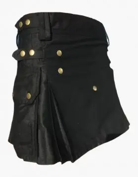 Black Women Utility Kilt- Right Side 