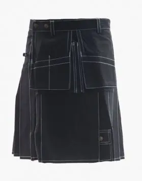  Black Working Kilt - Front Image