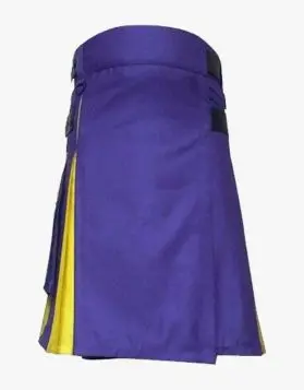 women hybrid kilt Blue and Yellow