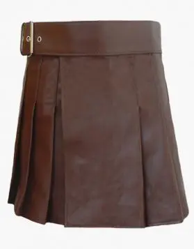 Brown Leather Kilt- Front Image 