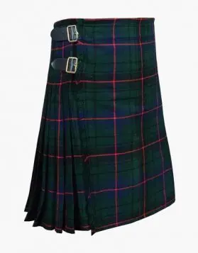 Davidson Modern Tartan Kilt with Leather Straps - Front Image
