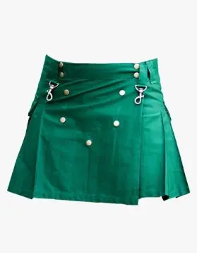 Fashion Green Womens Utility Kilt