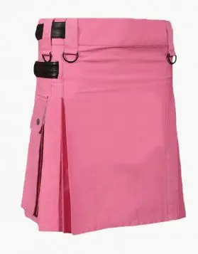 Fashion Utility Kilt for Women With Leather Straps- Front Image
