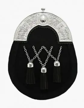 Full Dress black Fur Sporran- Front Image