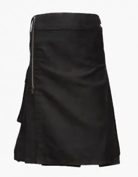 Gothic Fashion Black Utility Kilt