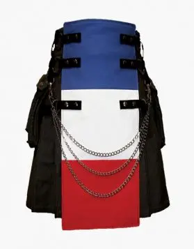 Gothic French Flag Kilt  - Front Image 