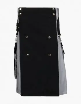 Grey & Black Two Tone Hybrid Utility Kilt- Front Image 