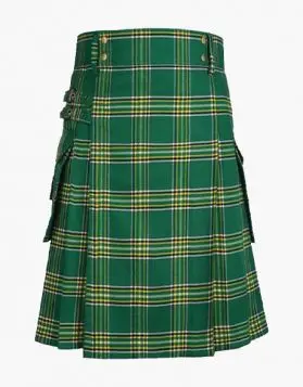 Irish Green Tartan Utility Kilt- Front Image