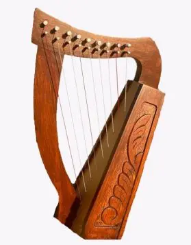 Irish Celtic Lyre Harp 9 Strings -Side Image