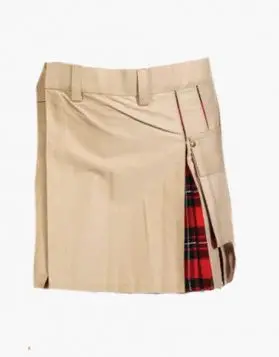 Khaki Utility Hybrid Mini Kilt - Front Image