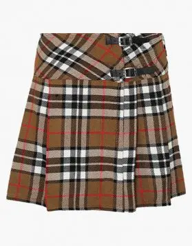 Camel Thomson Tartan Mini Skirt Kilt- Front Image
