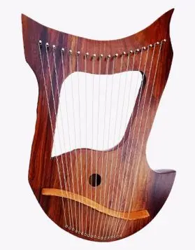 Rosewood Lyre Harp with 18 Metal Strings