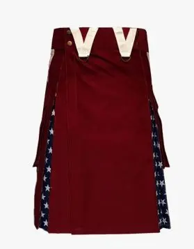 Maroon USA Flag Hybrid Kilt 