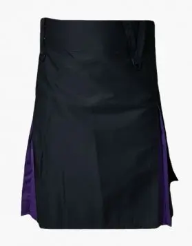 Black and Purple Hybrid Kilt- Front Image
