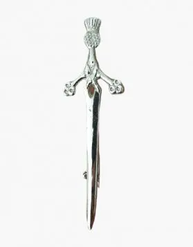 New Deluxe Claymore Sword Thistle Head Kilt Pin