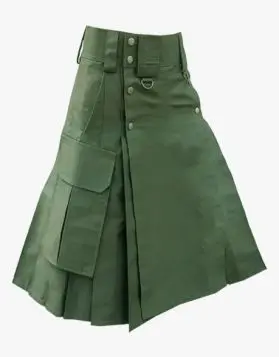Olive Green Women Tactical Utility Kilt