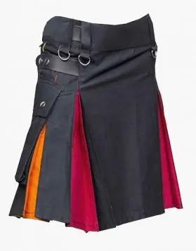 Rainbow Style Women modern Utility Kilt