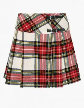 Red and White Tartan Kilt for Women- Front Image