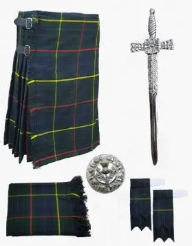 Scottish 8 Yard Farqharson Tartan Kilt Set