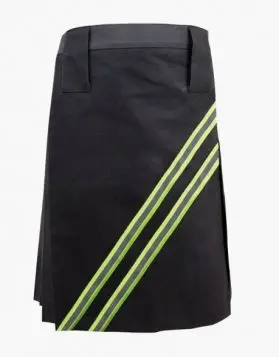 Scottish Black Firefighter Utility Kilt- Front Image