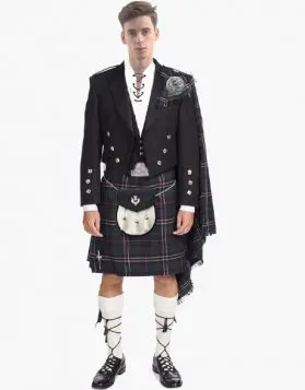 Scottish Prince Charlie Jacket Kilt Outfit Set- Front Image 