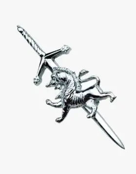 HIGHLAND SCOTTISH RAMPANT LION KILT PIN CHROME FINISH