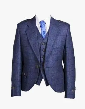 Stylish Tweed Argyll kilt Jacket With Vest