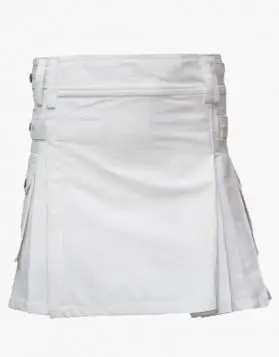 White Mini Utility Kilt- Front Image
