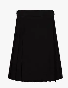 WOMEN BLACK TARTAN KILT-Front Image