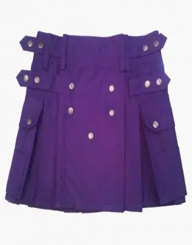 Women's Purple Mini Kilt with Studded Apron