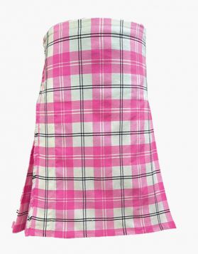  Ailsa Pink Tartan Kilt - Front Image 