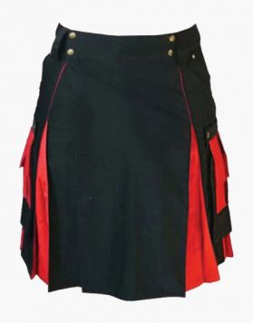 Black and Red Hybrid Kilt - Front Image 