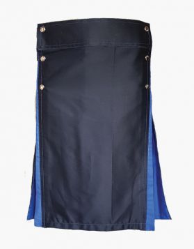 Black and Blue Traditional Hybrid Kilt- Front Image 