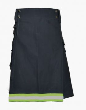 Black Firefighter Utility Kilt - Front Image 