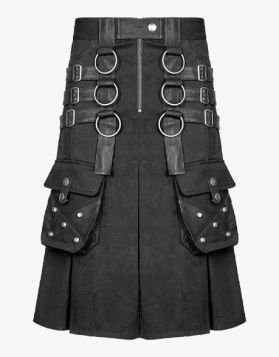 Black Gothic Utility Kilt 