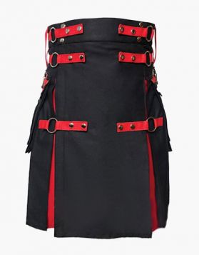Black Rainbow Gothic Hybrid Kilt- Front Image 