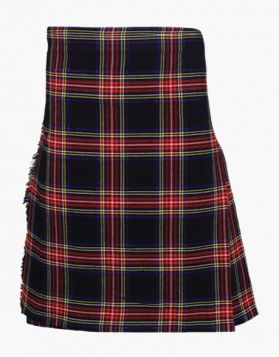 Black Tartan Stewart Kilt- Front Image 