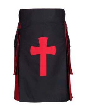Black and Blue Two-Tone Hybrid Kilt- Front Image