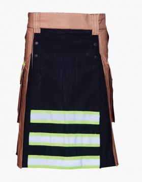 Brown and Black Firefighter Kilt- Front Image