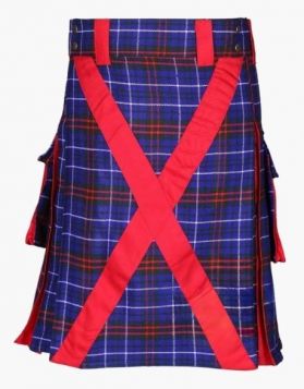 Edmonstone Tartan with Red Hybrid Kilt - Front Image