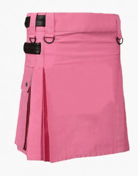 Fashion Utility Kilt for Women With Leather Straps- Front Image
