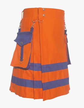 Firefighter Orange Utility Kilt- Front Image 