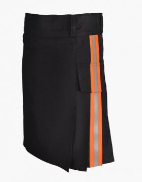 Fireman Black Firefighter Kilt- Front Image