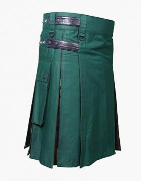Green and Camouflage Hybrid Kilt - Front Image