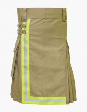 Firefighter Khaki Kilt- Front Image  
