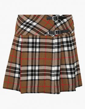 Camel Thomson Tartan Mini Skirt Kilt- Front Image