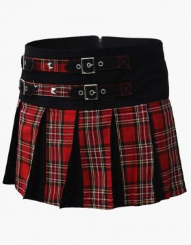  Ladies Royal Stewart Pleated Mini Hybrid Kilt - Front Image 
